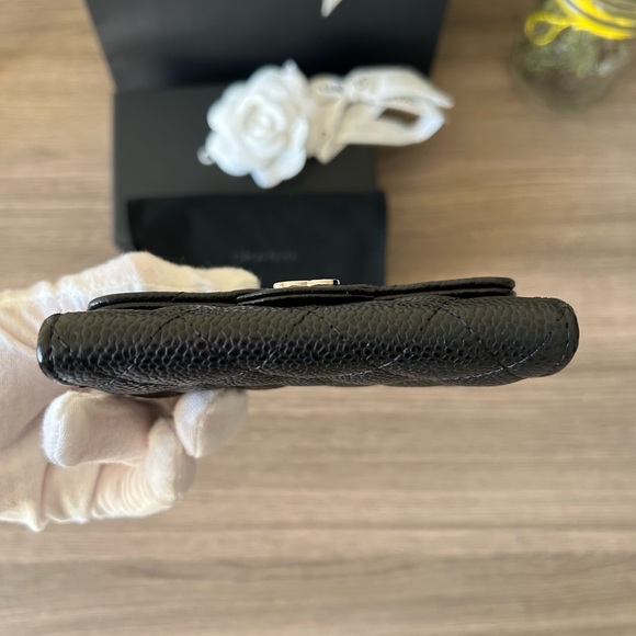 🔥 CHANEL Classic Flap Card Holder Black Caviar Leather Silver Metal‼️SOLD OUT‼️ - Picture 14 of 16